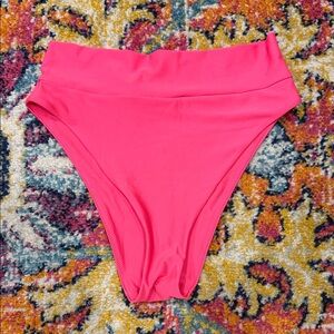Aerie Hot Pink High Cut Cheeky Bikini Bottom
